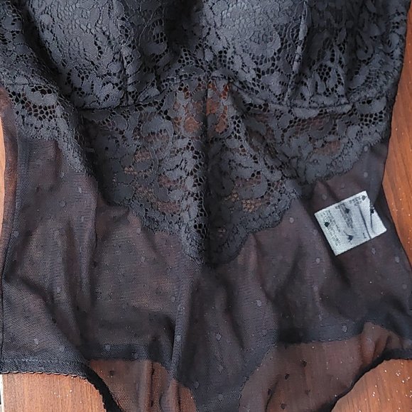 Cupped Swiss Dot Thong Bodysuit - Picture 9 of 9